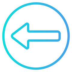 Turn left icon in gradient line style, use for website mobile app presentation