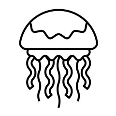 Jellyfish line icon vector image.