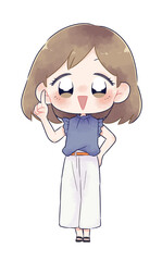 説明する若い女性