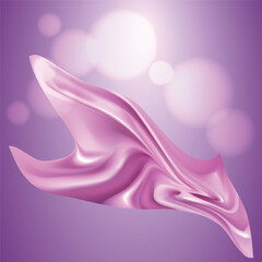 Abstract Vector Flying Wave Silk Or Satin Fabric Purple Background For Grand Opening Ceremony Or Other Occasion