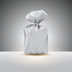 Transparent Rectangular Packaging For Bread. Pack For Coffee, Sweets, Cookies Isolated On Transparent Background. Vector Mock Up Illustration For Your Design.