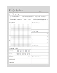 Daily Rountine planner. (Grey) 