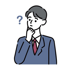 首を傾げる男性