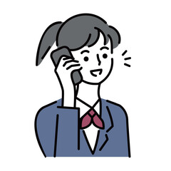 スマホで喋る女性