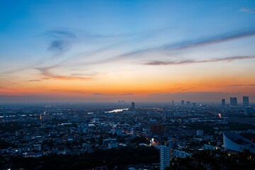 The topview of Bangkok cityscape thailand