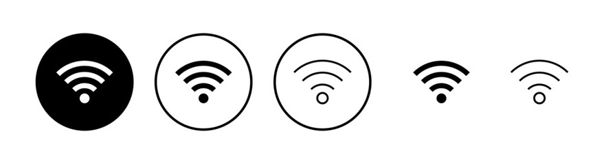 WIFI Icons set. signal vector icon. Wireless and wifi icon or sign for remote internet access