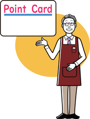 ポイントカードを案内する店員さん
