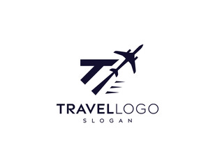 Abstract Letter T with Travel Logo Design-Fly symbol-Air Transport Logo, Editable Vector Logo, Air Trip Tour, and Airplane Vector Logo Design Template.