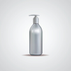 Skin Lotion Large Size 3d Rendering, Cosmetic Bottle Package Skin Care Cream, Beauty Cosmetic Product Poster, With Bokeh And Water Background