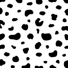 Black cow print pattern animal seamless. Cow skin abstract for printing, cutting, and crafts Ideal for mugs, stickers, stencils, web, cover, wall stickers, home decorate and more.