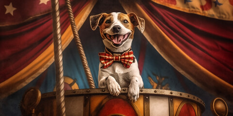 Hund im Zirkus KI