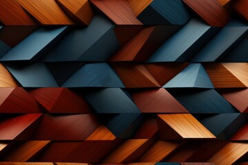 Wood pattern. abstract geometric wooden design. Generative AI	