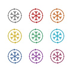 Freezer control icon isolated on white background. Set icons colorful