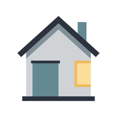 Simple and modern houses exterior front view in flat style design using vector illustration art