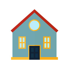 illustration of small house view, front, exterior, icons, building icon isolated on vector illustration art