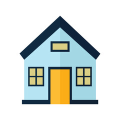 blue house icon free vector on white background using vector illustration art