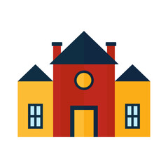 illustration of cartoon school buildings icons using vector illustration art