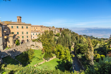 Fototapeta na wymiar Volterra, Italy. View of the old city and fortifications