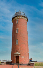 Leuchtturm am Hafen Alte Liebe in Cuxhaven, Nordsee, Niedersachsen, Deutschland