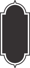 Ramadan frame shape. Islamic window and door icon. Arabic oriental arch. Silhouette of arabesque traditional template
