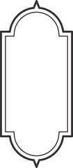 Ramadan frame shape. Islamic window and door icon. Arabic oriental arch. Outline arabesque traditional template