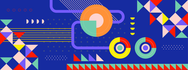 Abstract geometric pattern design in retro style. Vector illustration.