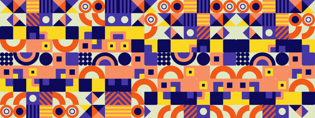 Vector flat design colorful mosaic banners