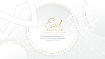vector beautiful eid mubarak islamic white and gold
