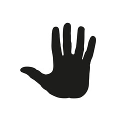 Hand icon. Human hand black silhouette. Vector illustration.