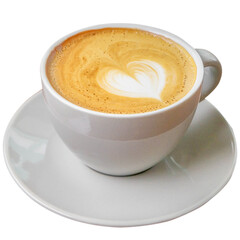 cup of coffee on white