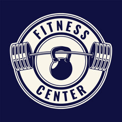 Set of Fitness Logo Retro Style. Good For Fitness Logo, Gym Logo. Template for sport icon, symbol, logo or other branding. Modern retro illustration.