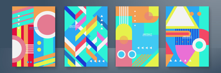 Vector abstract classic concept colorful poster template