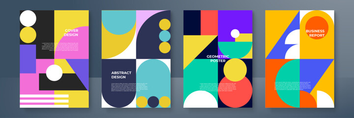 Memphis abstract covers, minimalis covers design. Colorful geometric background, vector illustration.