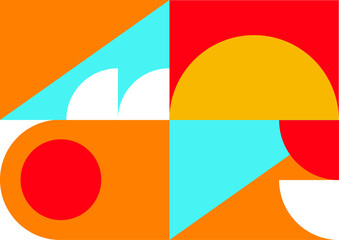 Minimal geometric shapes composition. Futuristic patterns. Vector Illustration