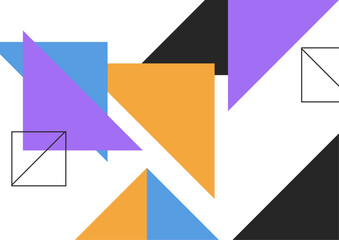 Minimal geometric shapes composition. Futuristic patterns. Vector Illustration