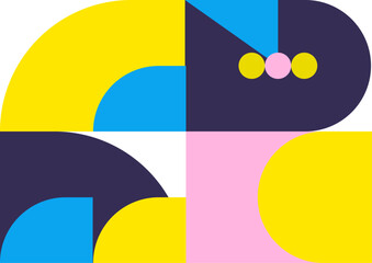 Isometric geometric shape layout abstract poster template design background