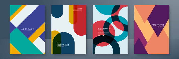 Artworks, posters inspired postmodern of vector abstract dynamic symbols with bold geometric shapes, useful for web background, poster art design, magazine front page, hi-tech print, cover artwork.