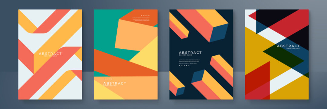 Artworks, posters inspired postmodern of vector abstract dynamic symbols with bold geometric shapes, useful for web background, poster art design, magazine front page, hi-tech print, cover artwork.