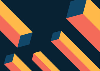 Abstract isometric geometric shape layout poster design template background