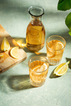 th&eacute; glac&eacute; fait maison au citron boisson fraiche citronnade limonade