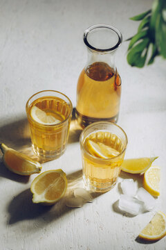 th&eacute; glac&eacute; fait maison au citron boisson fraiche citronnade limonade