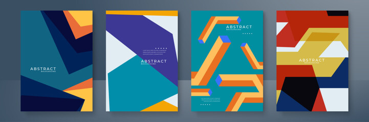 Vector abstract bauhaus geometric composition. modern cover design.