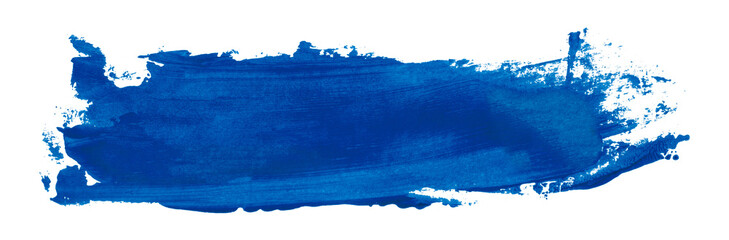 Shiny blue brush watercolor painting isolated on transparent background. watercolor png