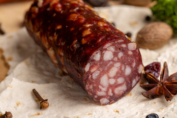 dried meat sausage with spices