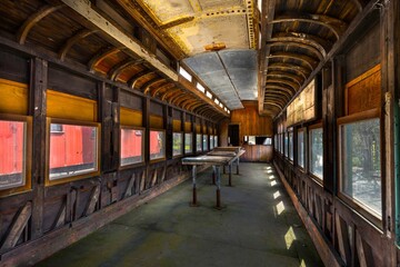 Vintage Charm: 4K Interior Tour of an Old Wooden-Frame Train