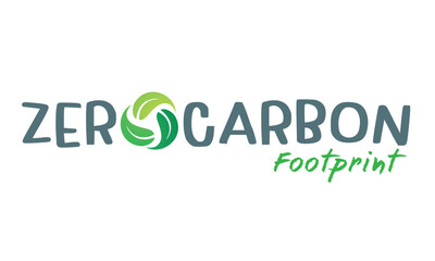 Zero carbon footprint with recycle symbol design element, Flat design eco friendly labels illustration