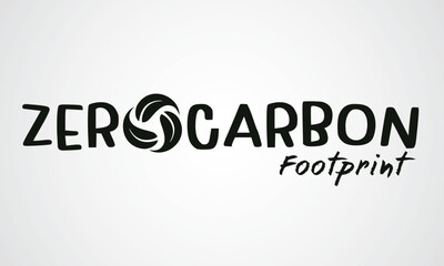 Zero carbon footprint with recycle symbol design element, Flat design eco friendly labels illustration