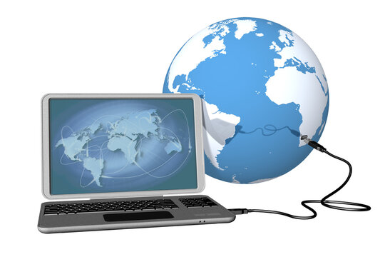 PNG. Trasparente. Connessione globale. Collegamenti rete internet connettono l'intero mondo..