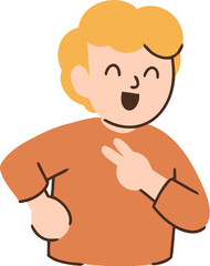 Smiling Boy with Peace Sign
