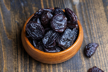 Dried plums on the kitchen table